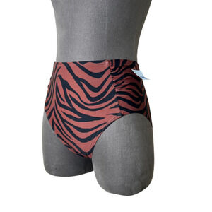 NWOT Ann Taylor Loft Beach High Waisted Animal Print Bikini Bottom